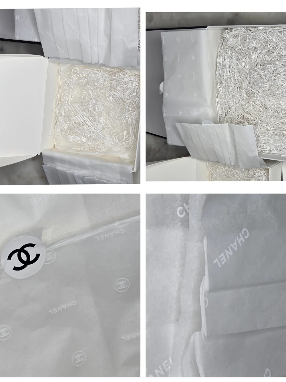 Authentic CHANEL White and Black Empty Gift Box  2-piece Set